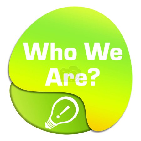 Photo for Who We Are concept image with text and bulb symbol. - Royalty Free Image