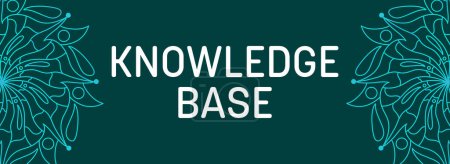 Knowledge Base texte écrit sur fond turquoise sarcelle avec élément mandala.