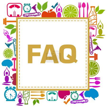 Photo for FAQ - Frequently Asked Questions concept image with text and health symbols. - Royalty Free Image