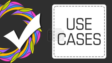 Photo for Use Cases concept image with text and tick mark symbol. - Royalty Free Image