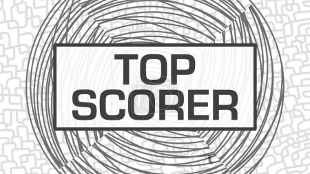Top-Scorer-Text auf schwarz-weißem Hintergrund.