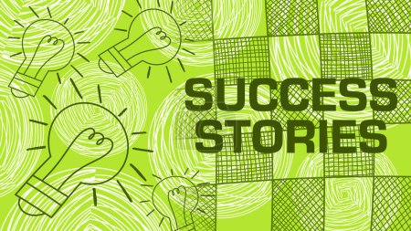 Photo for Success Stories concept image with text and bulb symbol. - Royalty Free Image