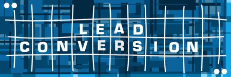 Lead Conversion text written over blue background.