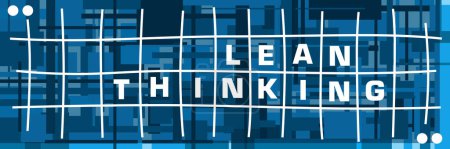 Lean Thinking text written over blue background.