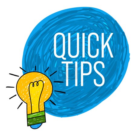 Téléchargez les photos : Quick Tips concept image avec texte et symbole de l'ampoule. - en image libre de droit