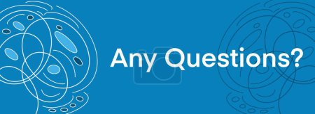 Photo for Any Questions text written over blue background. - Royalty Free Image