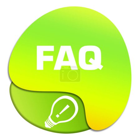 Photo for FAQ - Frequently Asked Questions concept image with text and bulb symbol. - Royalty Free Image