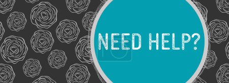 Photo for Need Help text written over dark grey turquoise background. - Royalty Free Image