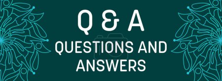 Photo for Q And A - Questions And Answers text written over turquoise teal background with mandala element. - Royalty Free Image