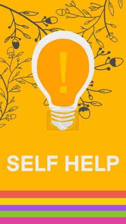 Self Help concept image avec texte et symbole de l'ampoule.