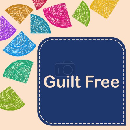 Guilt Free text written over colorful background.