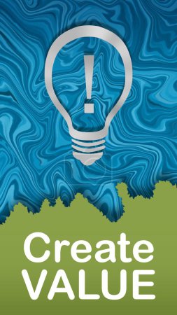 Create Value concept image with text and bulb symbol.