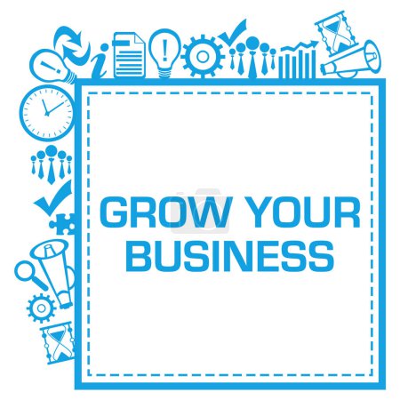 Grow Your Audience concept image with text and business symbols.