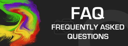 Photo for FAQ - Frequently Asked Questions text written over dark colorful background. - Royalty Free Image