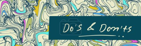 Dos And Donts text written over colorful background.
