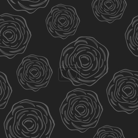 Floral seamless texture background texture with grey floral elements.