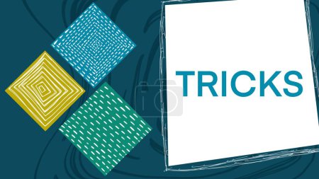 Tricks text written over colorful background.