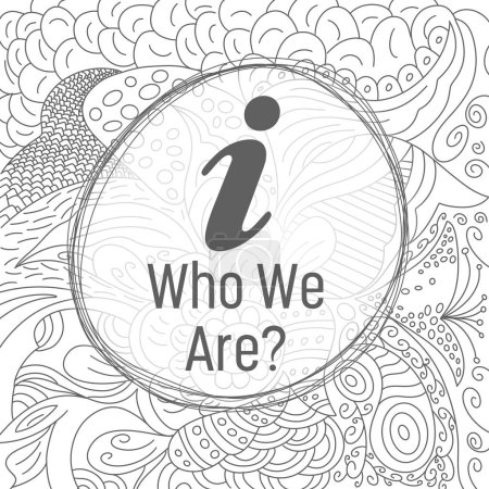 Photo for Who We Are text written over background with doodle texture. - Royalty Free Image