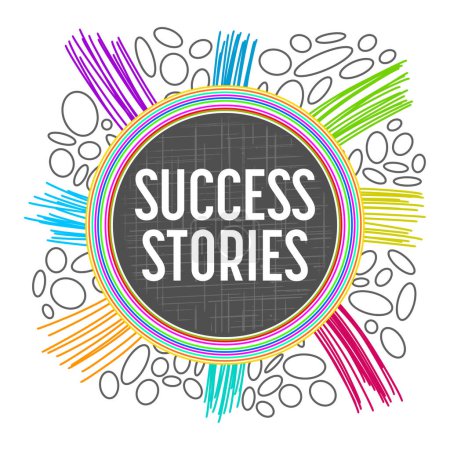 Photo for Success Stories text written over colorful background. - Royalty Free Image