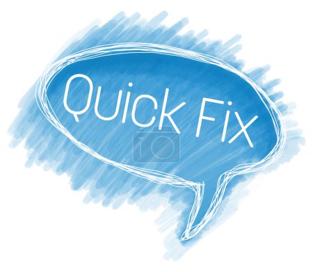 Quick Fix text written over blue background with comment symbol.