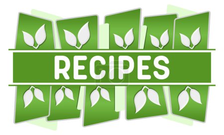Photo for Recipes concept image with text and green leaves symbols. - Royalty Free Image