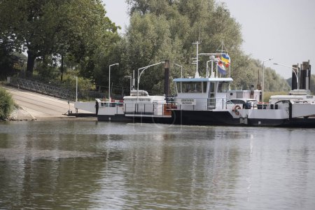 Photo for Wageningen, The Netherlands- June 15, 2023: Turn ferry van Lexkesveer 1, The Netherland - Royalty Free Image