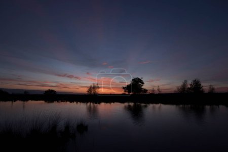 Sonnenuntergang im Dwingelderveld, Niederlande