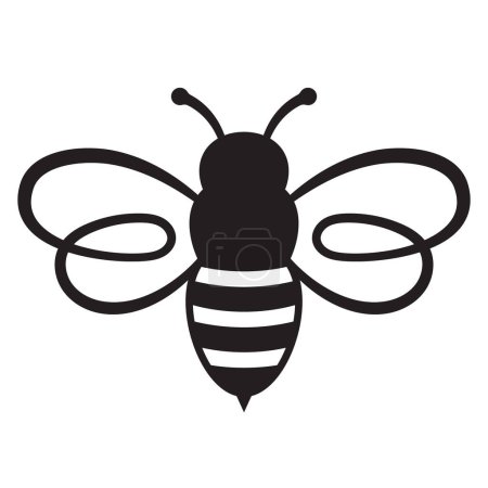Ilustración de Icono de Honey Bee. Carácter insecto. Abeja voladora de dibujos animados. Vector de acciones. Ilustración vectorial. - Imagen libre de derechos
