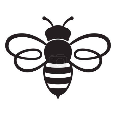 Ilustración de Icono de Honey Bee. Carácter insecto. Abeja voladora de dibujos animados. Vector aislado sobre fondo blanco. - Imagen libre de derechos