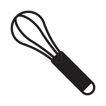 Illustration for Balloon whisk for mixing and whisking flat vector icon for cooking apps and websites. - Royalty Free Image