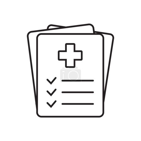Illustration for Medical record icon, medical report icon, medical history thin line icon, vector isolated. - Royalty Free Image