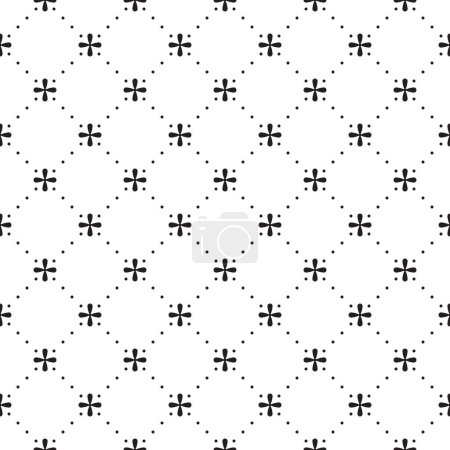 Illustration for Dotted line rhombus seamless pattern. Modern stylish texture. Repeating geometric tiles with dotted rhombus. Black geometric shape diagonal repeatable on white background. - Royalty Free Image
