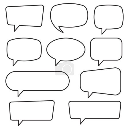 Illustration for Speech bubble, speech balloon, chat bubble line art vector icon for apps and websites. - Royalty Free Image