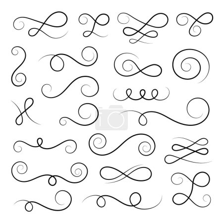 Illustration for Flourishes, swirls, decorative elements vector collection. - Royalty Free Image