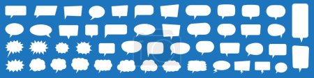 Set of speech bubbles. Speak bubble text, cartoon chatting box, message box. Blank empty white speech bubbles.