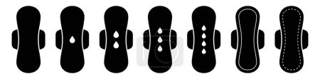 Weibliches Hygienepad-Symbol isoliert auf weißem Hintergrund. Hygiene-Serviette Ein-Tropfen-Produkt-Symbol Vektor-Symbol für Website oder mobile App.