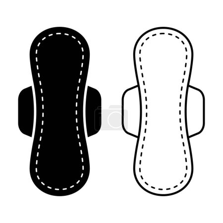 Weibliches Hygienepad-Symbol isoliert auf weißem Hintergrund. Hygiene-Serviette Ein-Tropfen-Produkt-Symbol Vektor-Symbol für Website oder mobile App.