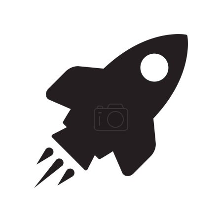 Illustration for Rocket icon. Simple rocket sign. Rocket launched icon. - Royalty Free Image