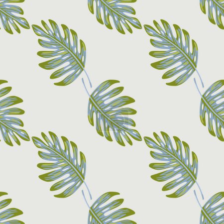 Abstract exotic plant seamless pattern. Botanical leaf wallpaper. Tropical pattern, palm leaves floral background. Design for fabric, textile print, wrapping, cover. Vector illustration