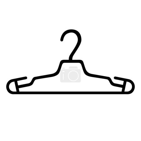 Illustration for Plastic coat hanger in simple style. Coat hanger icon. Front view. Isolated on white background. Vector illustration - Royalty Free Image