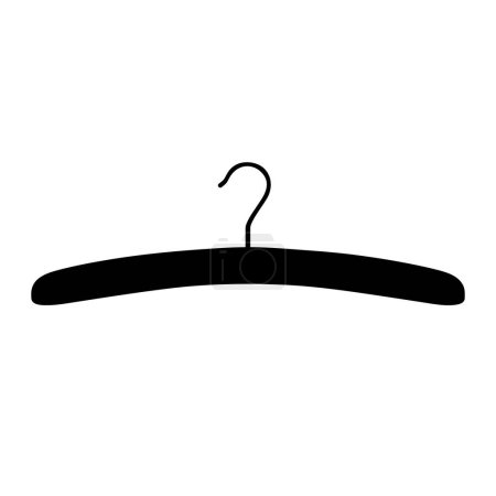 Illustration for Wooden coat hanger in simple style. Coat hanger icon. Front view. Isolated on white background. Vector illustration - Royalty Free Image