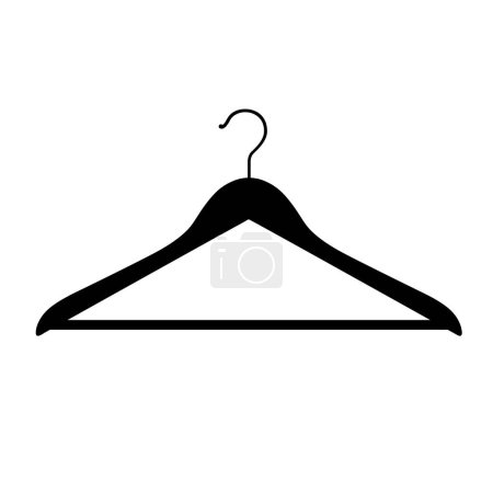 Illustration for Wooden coat hanger in simple style. Coat hanger icon. Front view. Isolated on white background. Vector illustration - Royalty Free Image