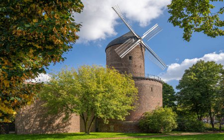 Photo for Panoramic image of windmill, Kempen, North Rhine Westphalia, Germany - Royalty Free Image
