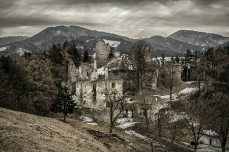Ruinen der Burg Sklabina in der Slowakei