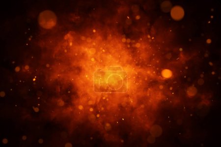 Photo for Inferno dangerous hot fire flames with sparks copy space background. - Royalty Free Image