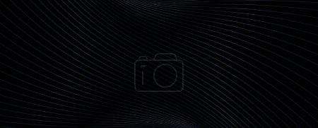 Photo for Black and white abstract curvy lines pattern copy space background illustration. - Royalty Free Image