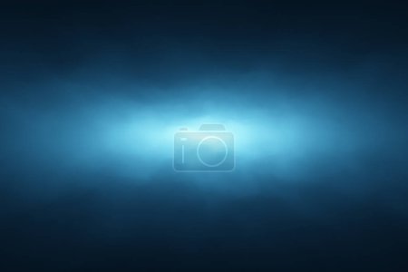 Photo for Realistic misty fog, blurred dark blue tunnel light copy space illustration background. - Royalty Free Image