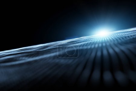 Photo for Futuristic modern digital cyberspace road network. illustrated augmented space background. - Royalty Free Image