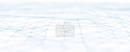 Photo for White background with blurred digital connected lines and dots. Copy space Illustration. - Royalty Free Image