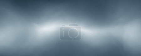 Photo for Realistic fog, blurred blue white volumetric light copy space background. - Royalty Free Image